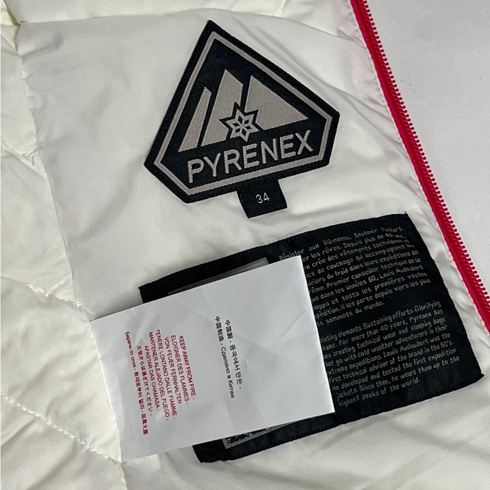Women’s Pyrenex Down Jacket Puffy Quilted Vest Hoodie Size 34 White - Picture 6 of 8